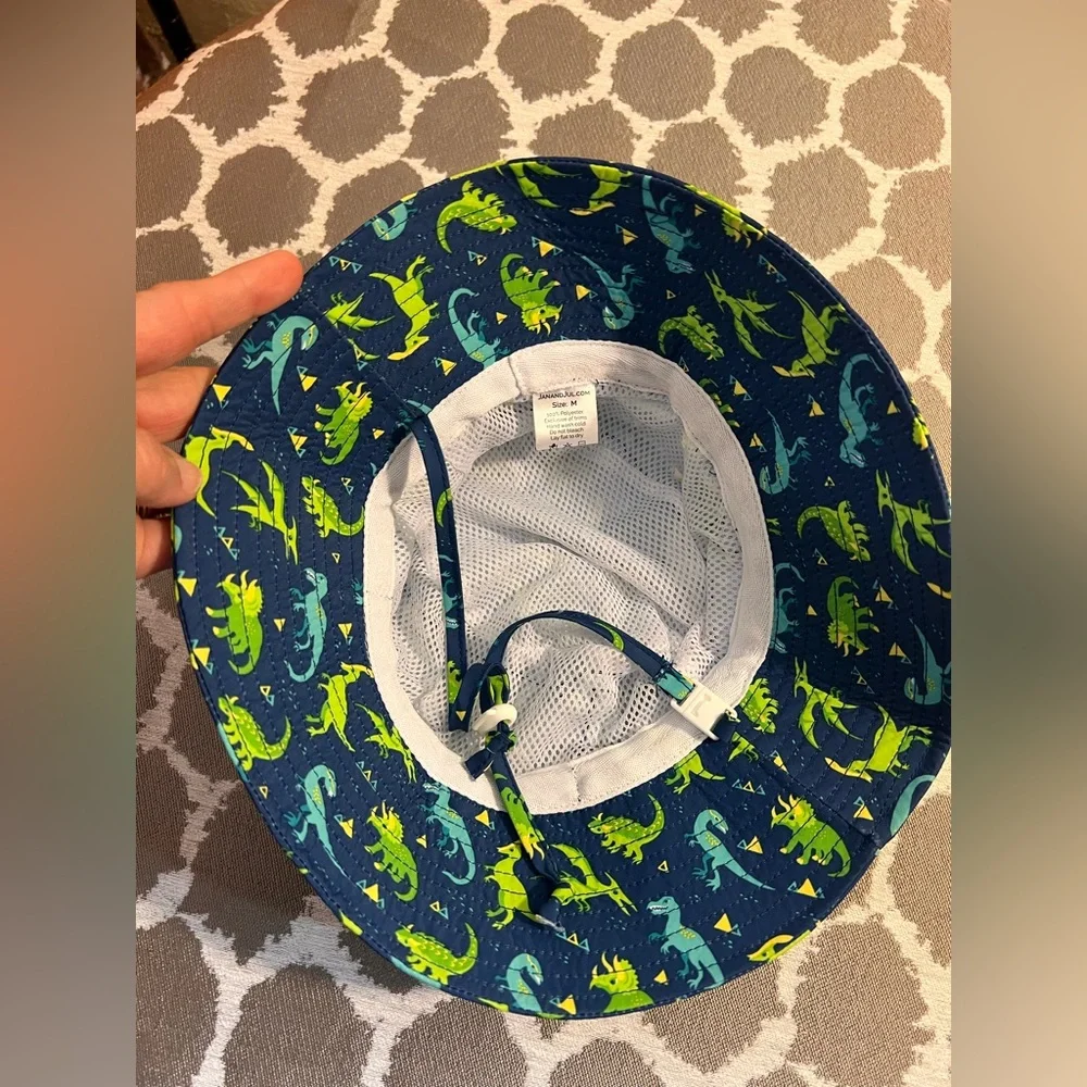 Kids Dinosaur Sun Hat - Blue and Green
